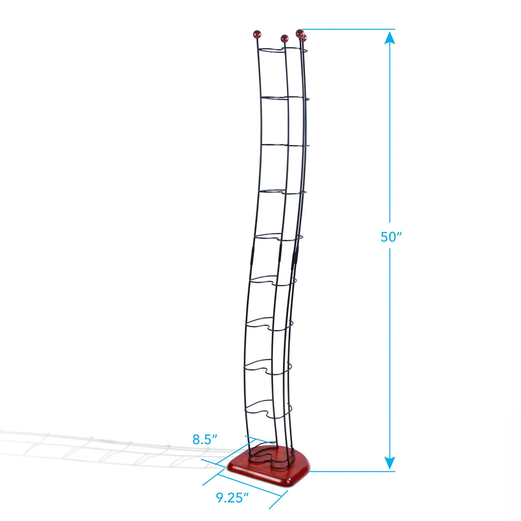 Black Steel CD Tower with Cherry Wood Base X254463