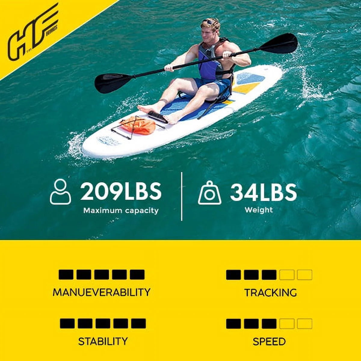 10' Inflatable Stand Up Paddle Board Kayak Set with Aluminum Oar E480106