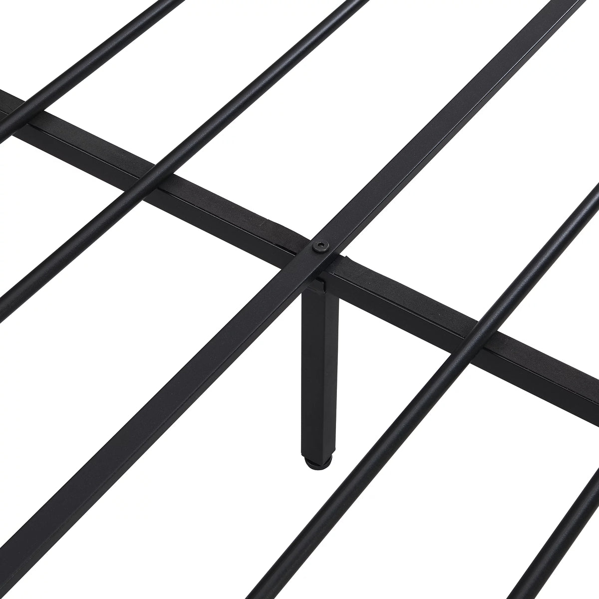 King Size Metal Platform Bed Frame with Wooden Headboard and Footboard D138