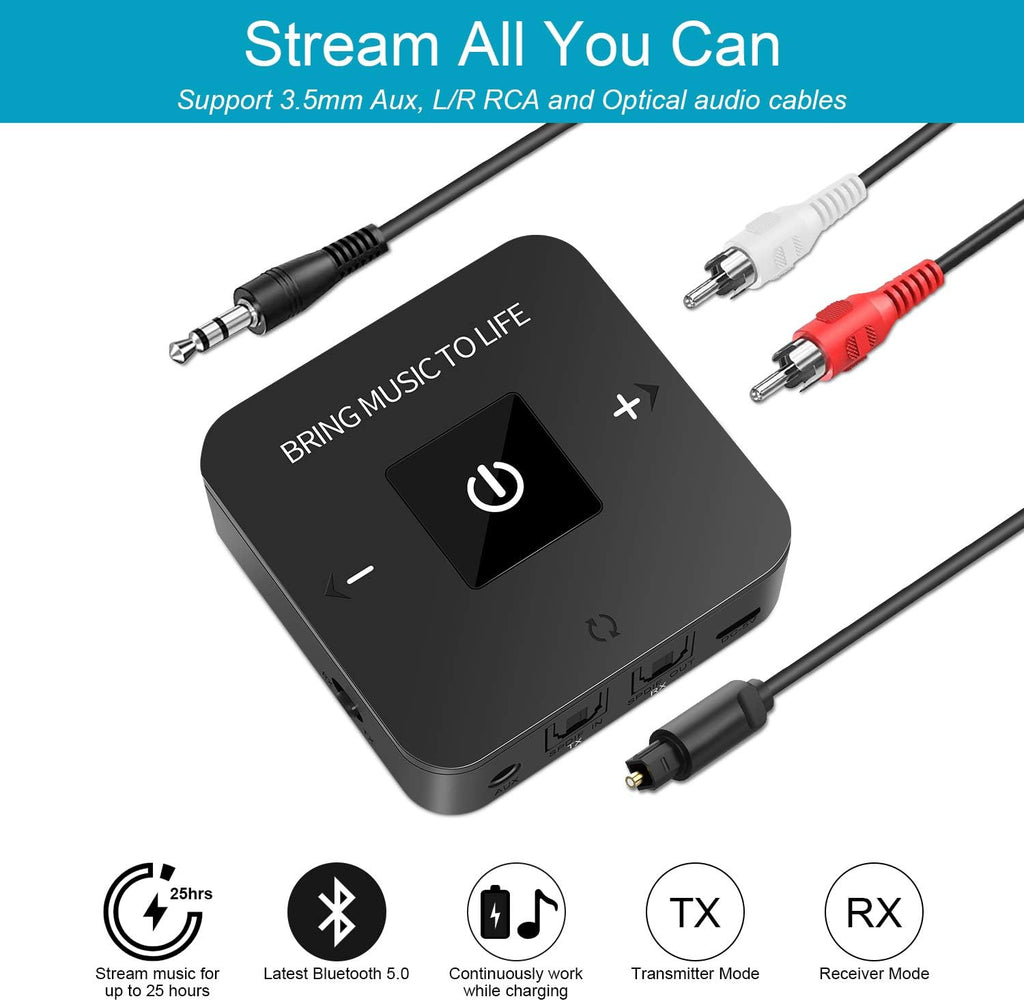 Wireless Headphones with Bluetooth Transmitter Adapter, Bluetooth 5.0 Rechargeable Earbuds Headset X9500