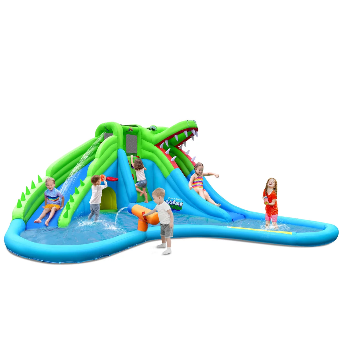 Inflatable Crocodile Water Slide Park with Pool L95665