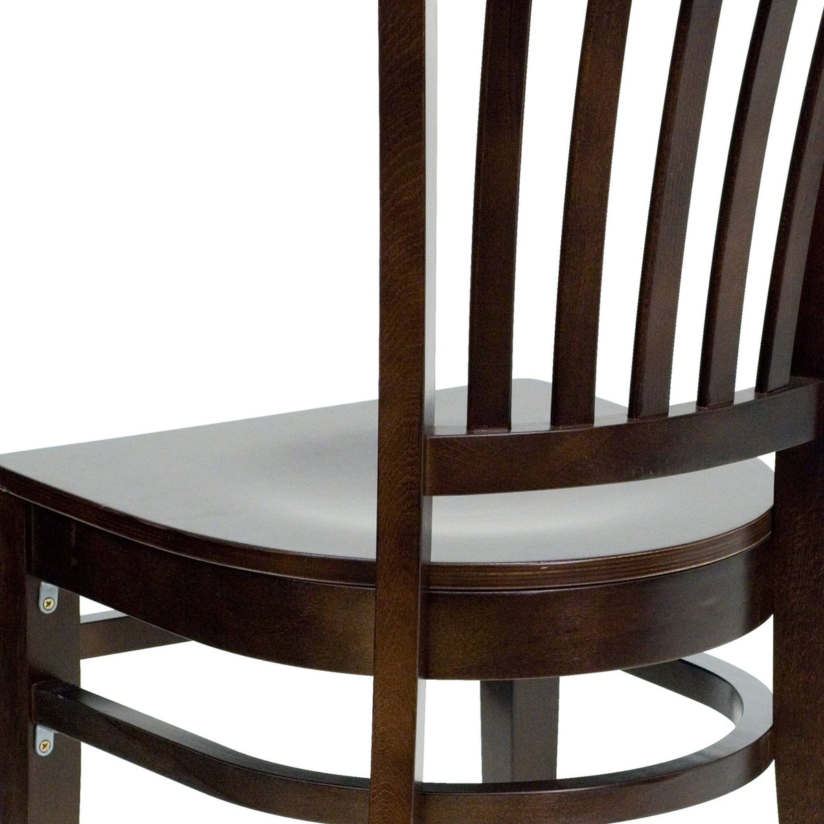 Vertical Slat Back Walnut Wood Restaurant Chair R24011