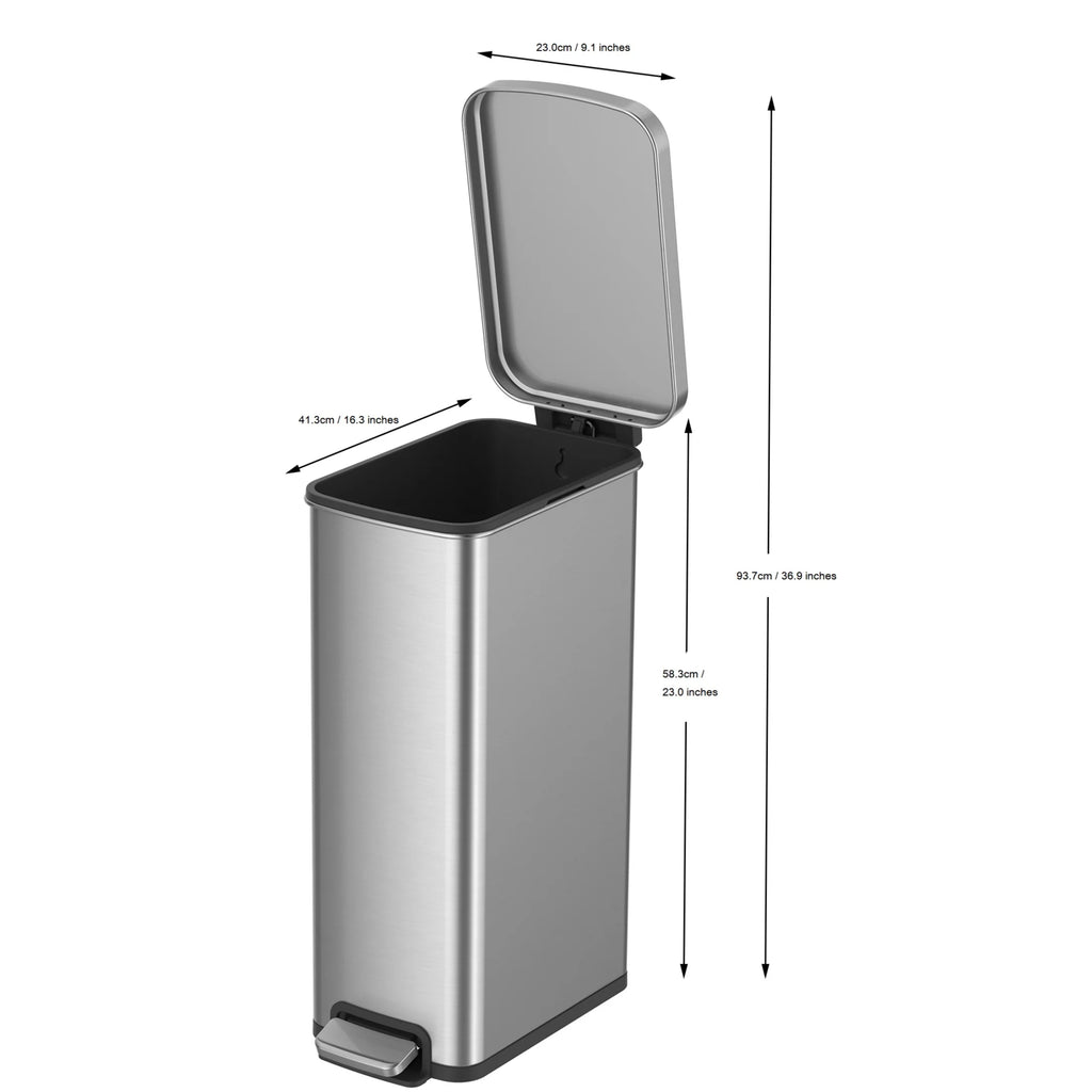 7.9 Gallon Stainless Steel Slim Step Trash Can I797834