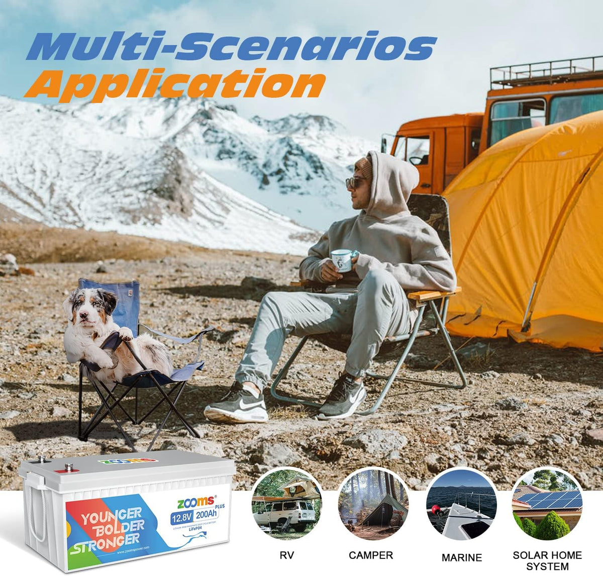12.8V 200Ah Lithium LiFePO4 Battery with 200A BMS E79351