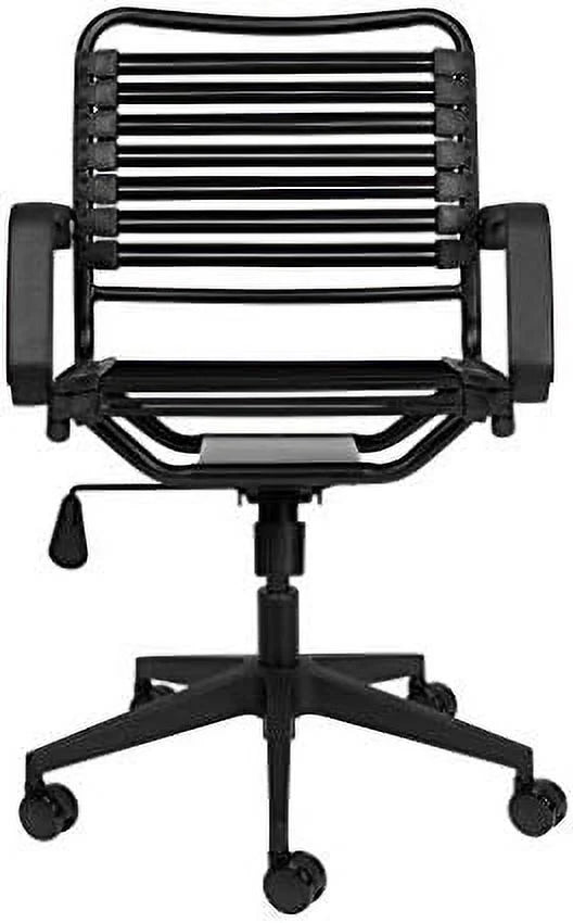 Black Adjustable Rolling Office Chair with Bungie Straps A4196