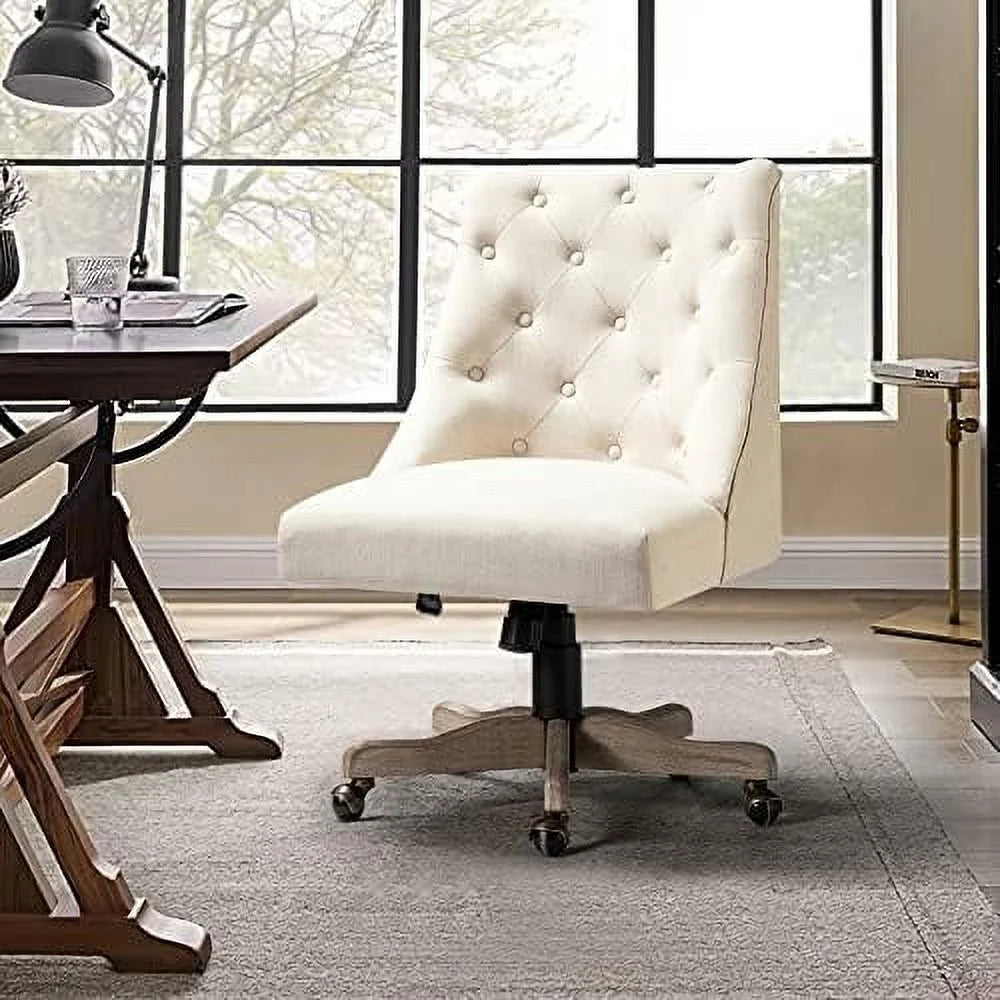 Beige Tufted Upholstered Armless Office Chair G829