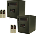 1500W Portable Electric Infrared Quartz Space Heater with Remote Control, Black (2 Pack) U16367