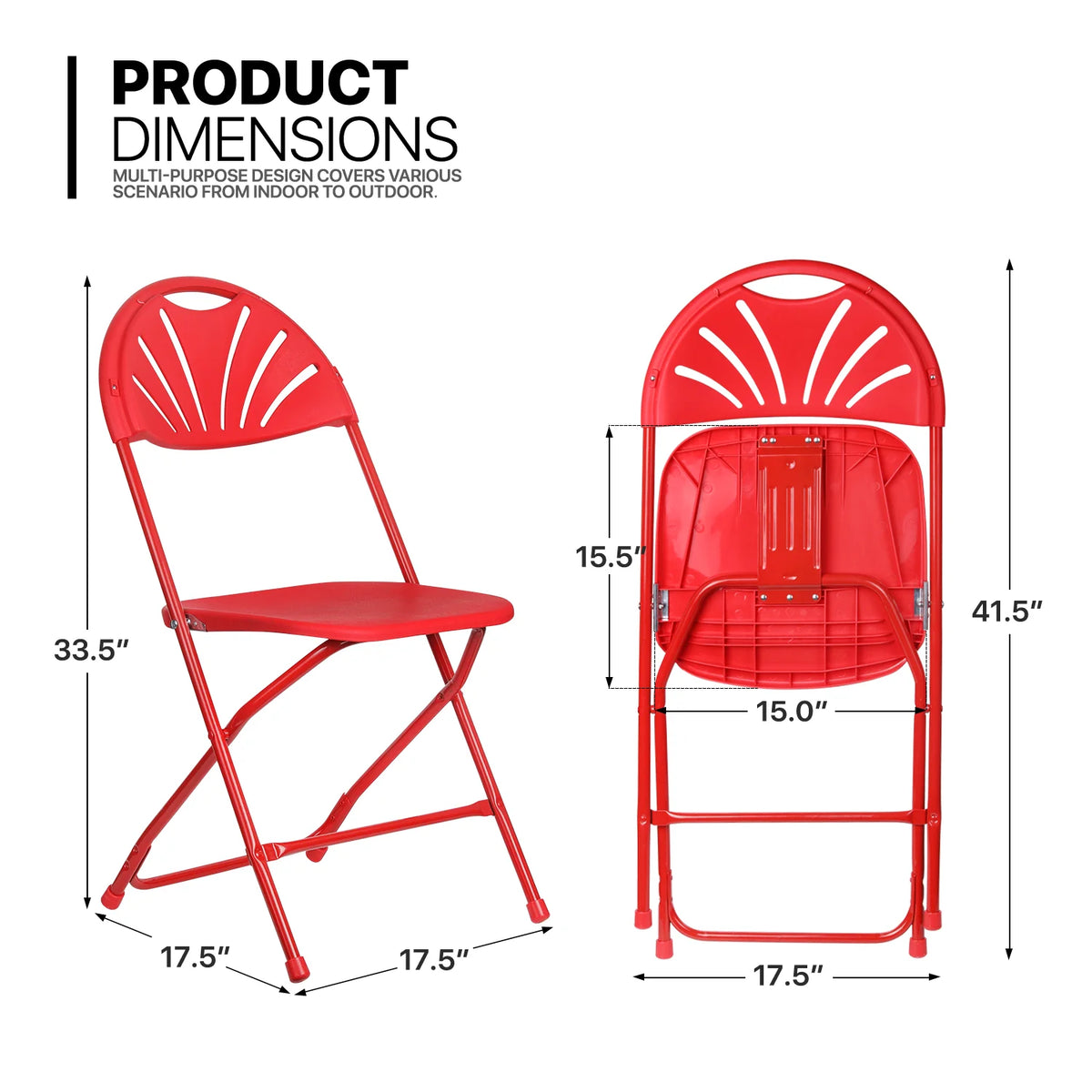 11 Pieces 8 Ft White Heavy Duty Utility Table and 10 Red Chair Set Folding Round Table with Handle D69000