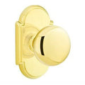 Passage Door Knob with Rose in Unlacquered Brass I180