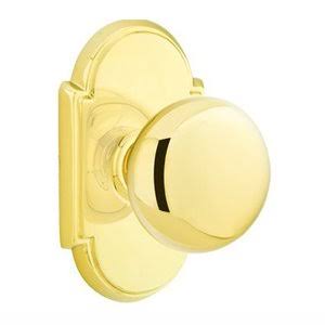 Passage Door Knob with Rose in Unlacquered Brass I180