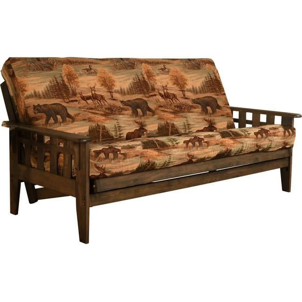 Rustic Walnut Futon with Mattress K67146