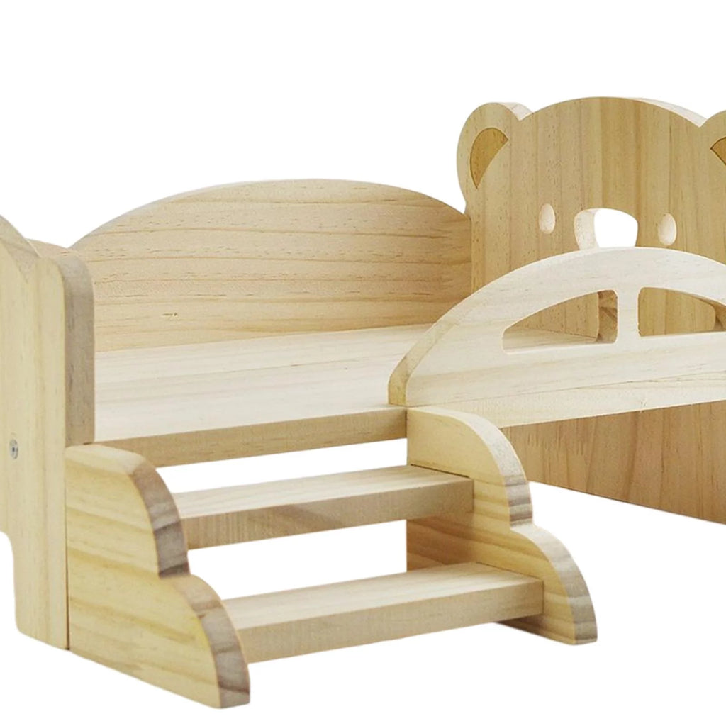 Miniature Wooden Doll Bed with Stairs W673