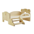Miniature Wooden Doll Bed with Stairs W673