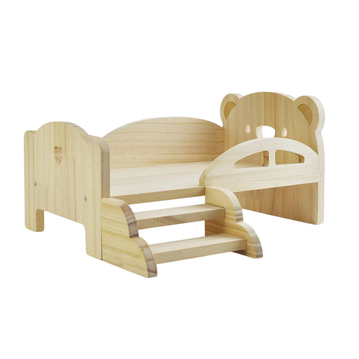 Miniature Wooden Doll Bed with Stairs W673