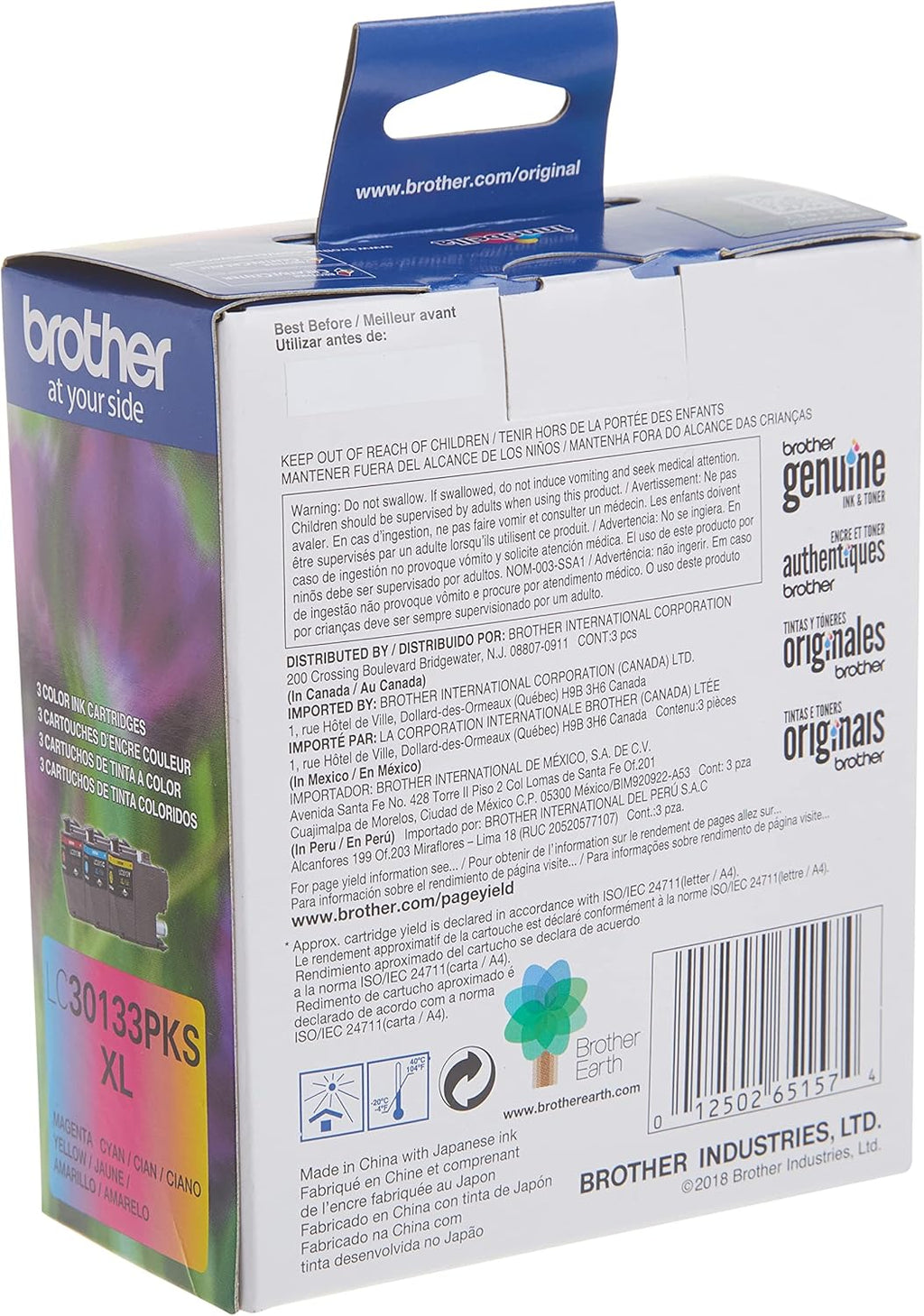 3-Pack High Yield Color Ink Cartridges, Magenta and Yellow, LC3013 Ink Yellow D26839