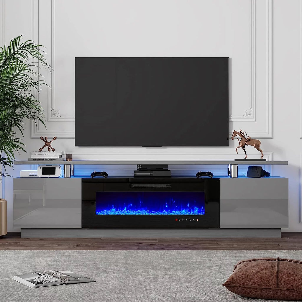 80" Fireplace TV Stand with 40" Electric Fireplace B418