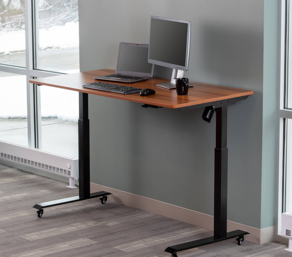 Electric Adjustable Height Standing Desk, Size: 60, Brown S139088