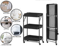 3 Tier Rolling Utility Storage Cart with Wheels, Black Q1562