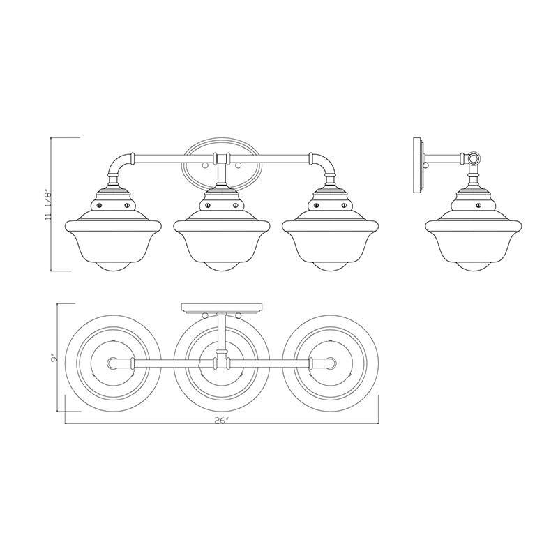 Chrome 3 Light Bath Bar K997054