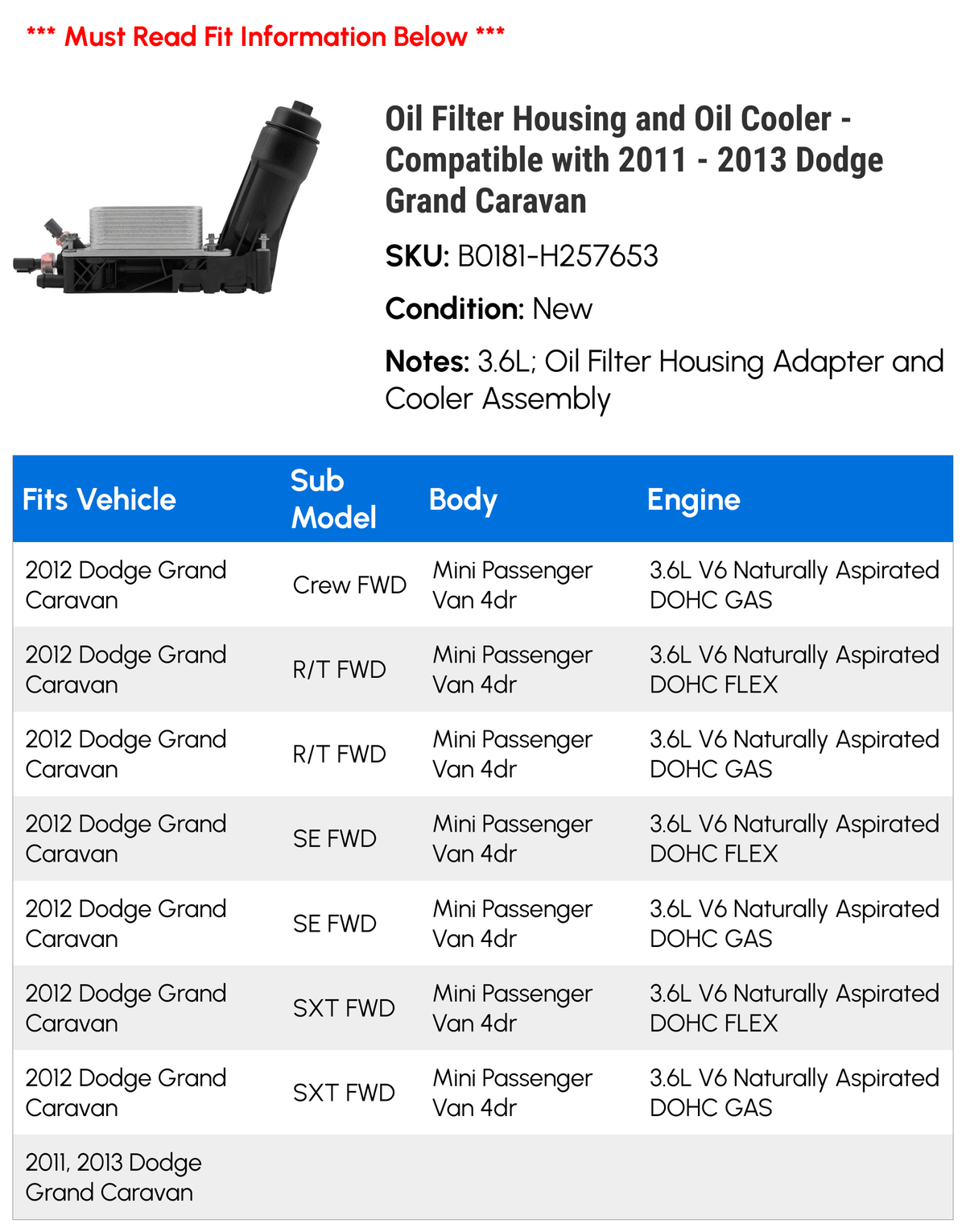 Filter Housing and Cooler E531194