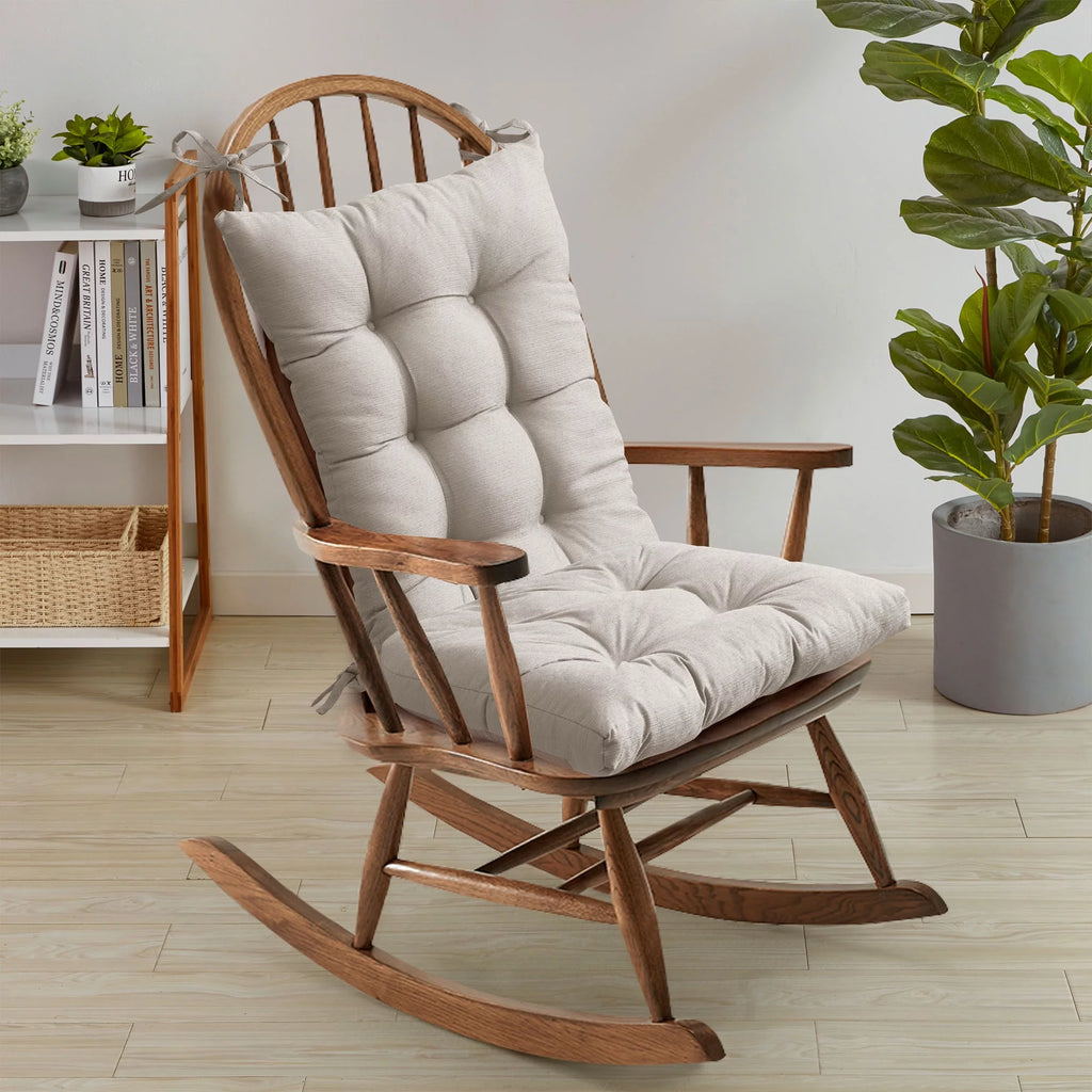 2 Piece Tufted Non Slip Rocking Chair Cushion Set Q38676