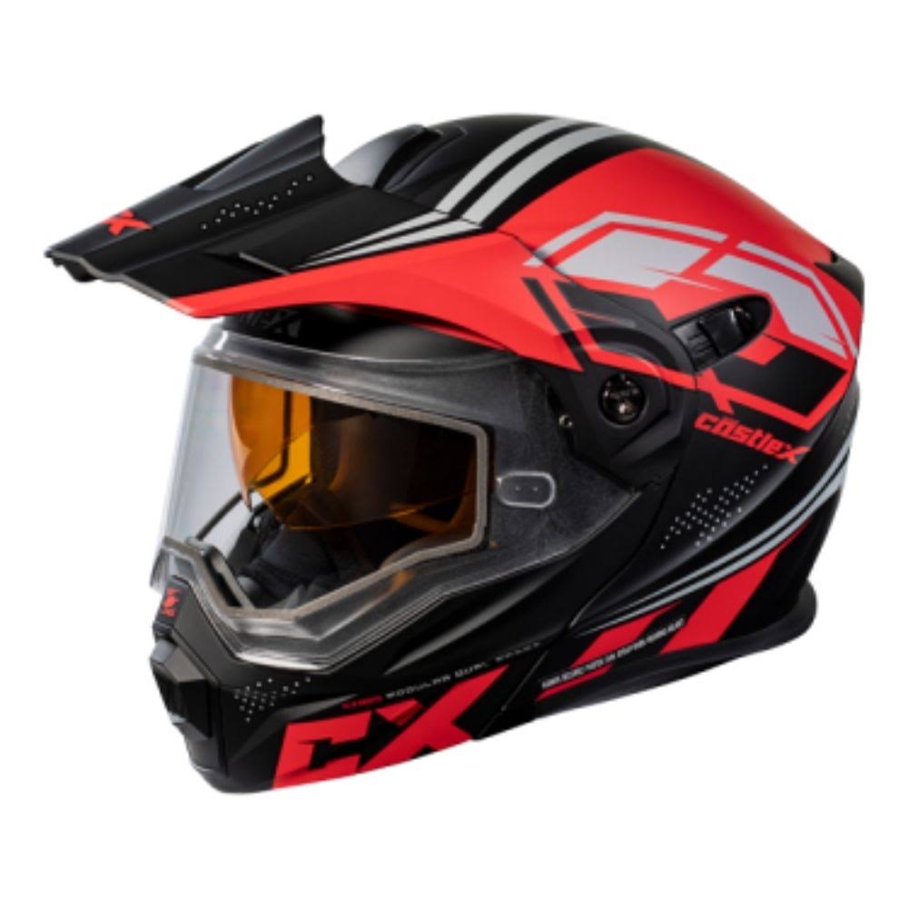Matte Black-Red Dual-Sport Snow Helmet O54939