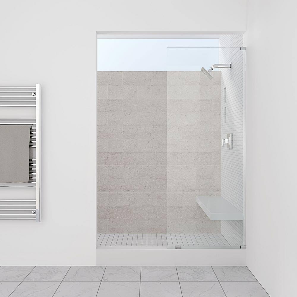 Frameless Fixed Glass Shower Panel, Brushed Nickel L6429