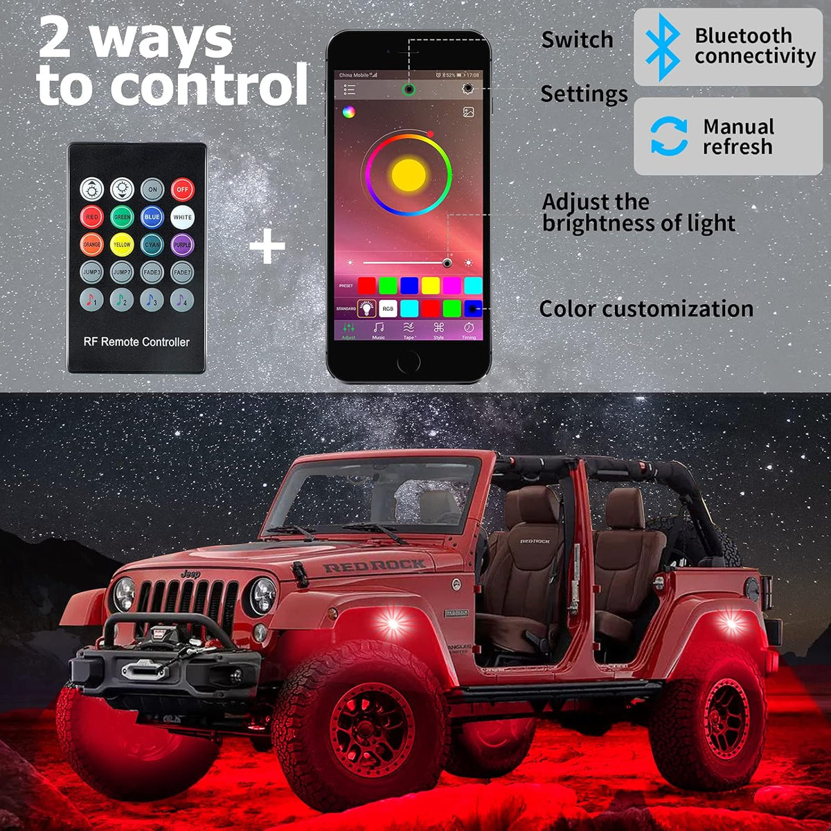 6 Pods Waterproof Car Underglow LED Lights Kit Y917
