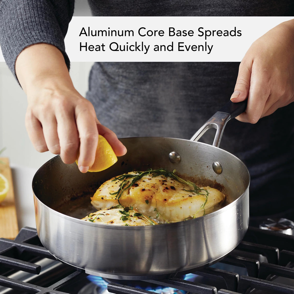 10 Pieces Brushed Stainless Steel Cookware Set F957915