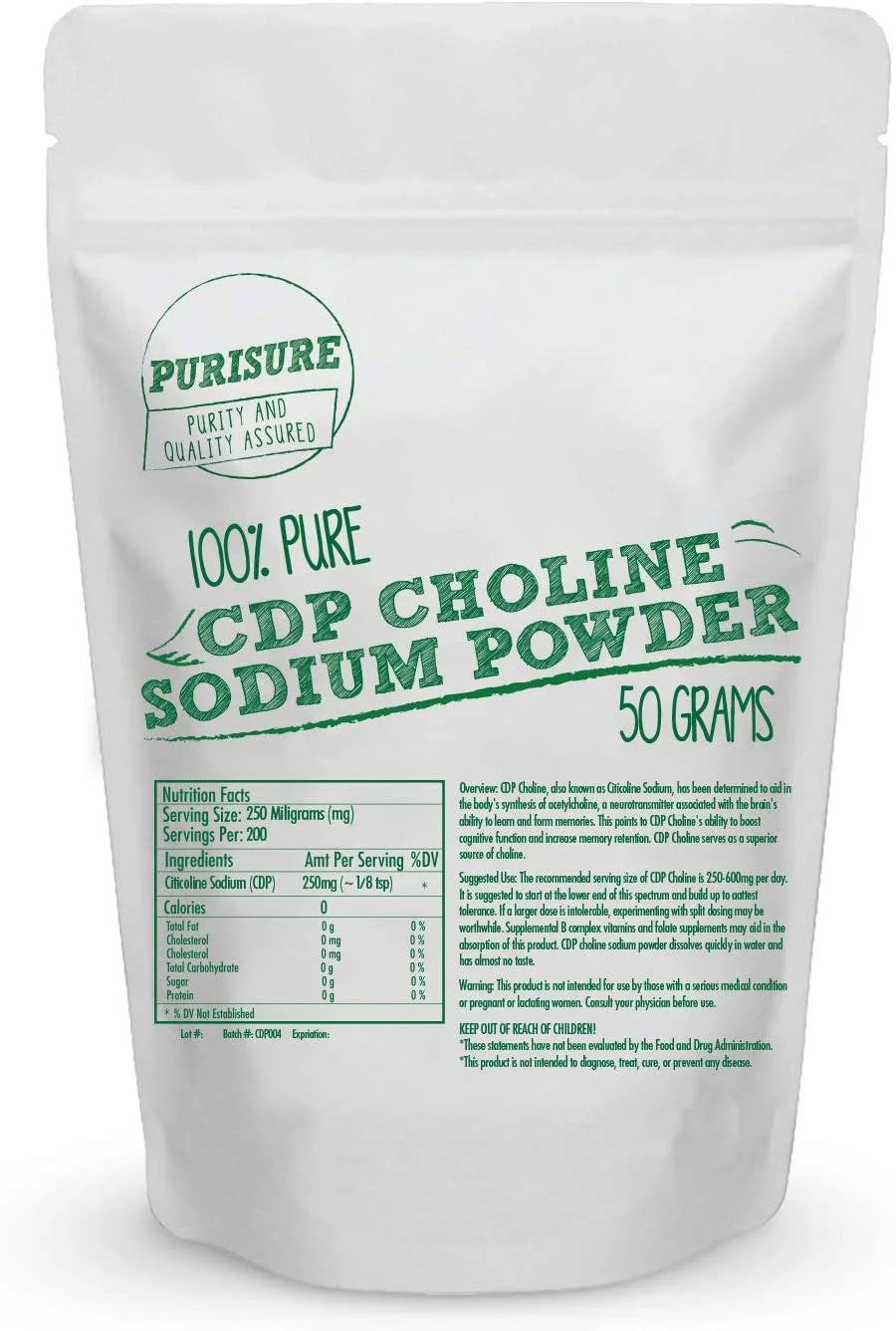 CDP Choline Powder 50g Brain Supplement M599