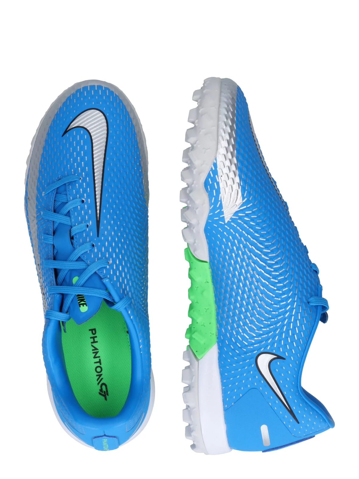 Photo Blue Metallic Silver Turf Soccer Shoes U9709