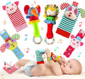 6 Pcs Baby Wrist Rattle & Foot Finder Socks Sensory Toys Soft Plush Animal Doll Newborn Gift E3177