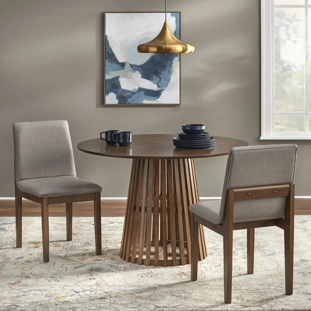 Walnut Round Wood Dining Table E540