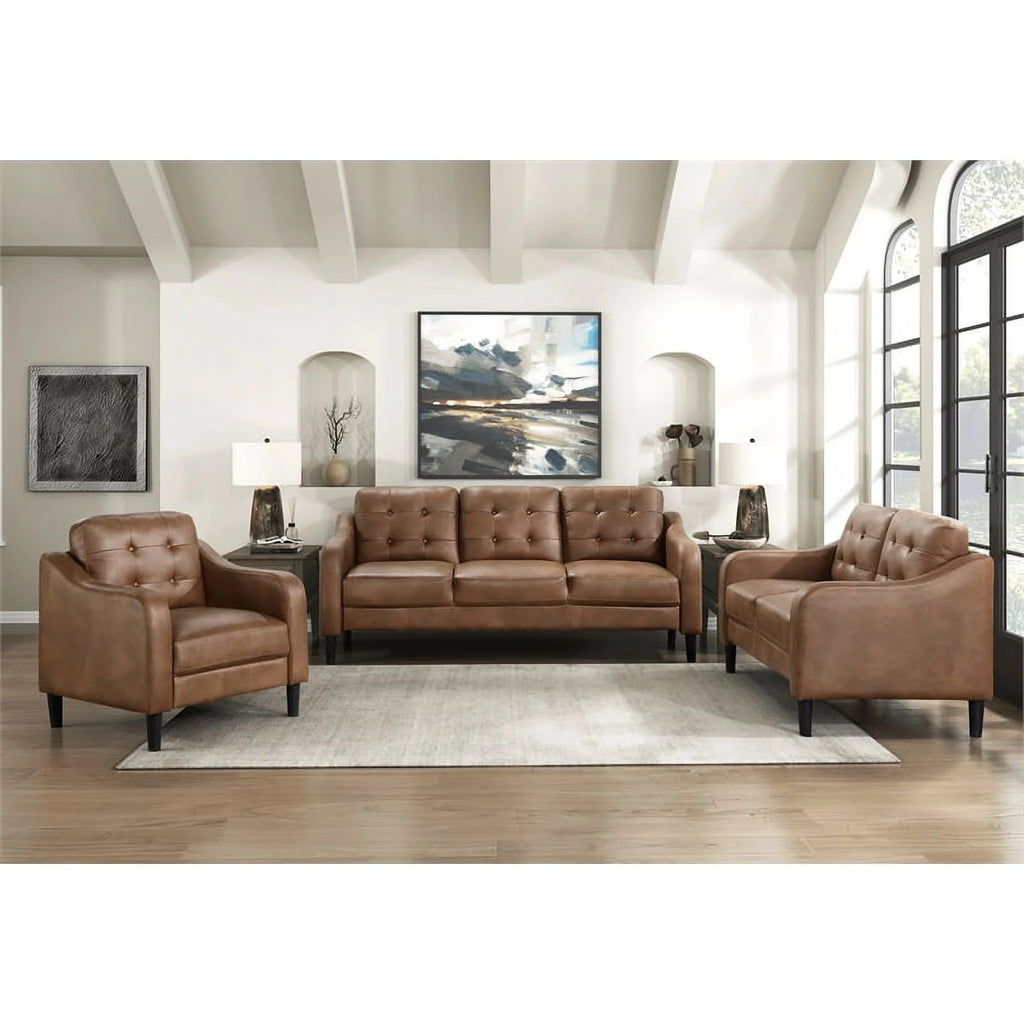 Brown Microfiber Loveseat G8408
