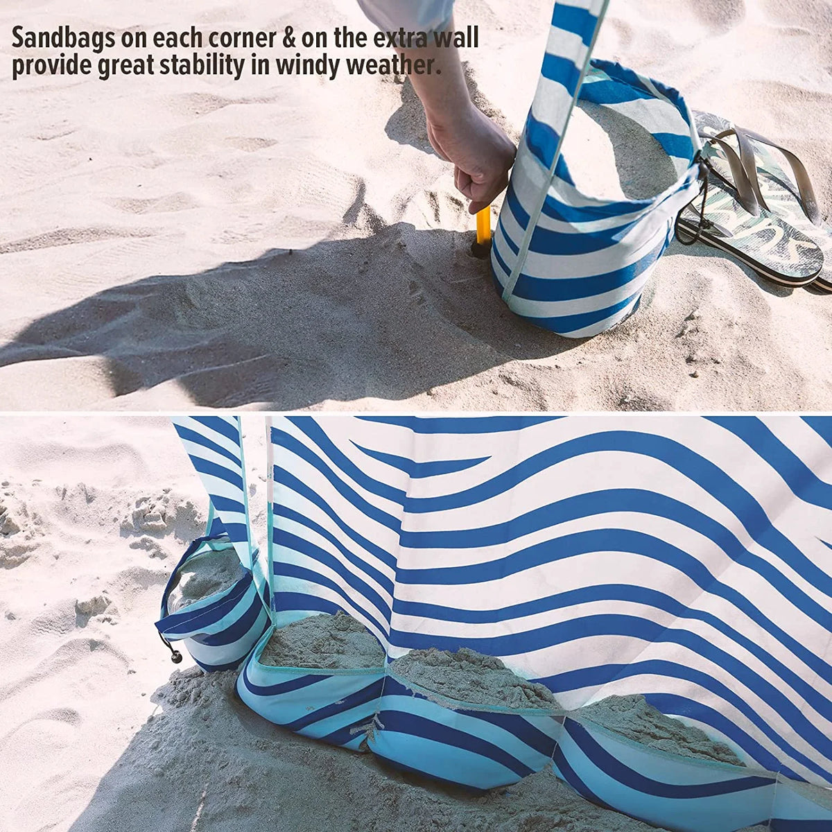 6' x 6' Waterproof Beach Shelter with Side Wall F729
