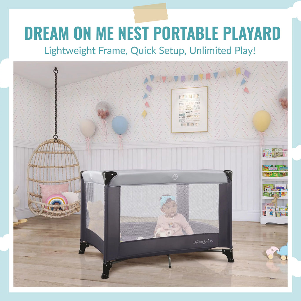Portable Play Yard with Carry Bag and Shoulder Strap, Pink Y405940