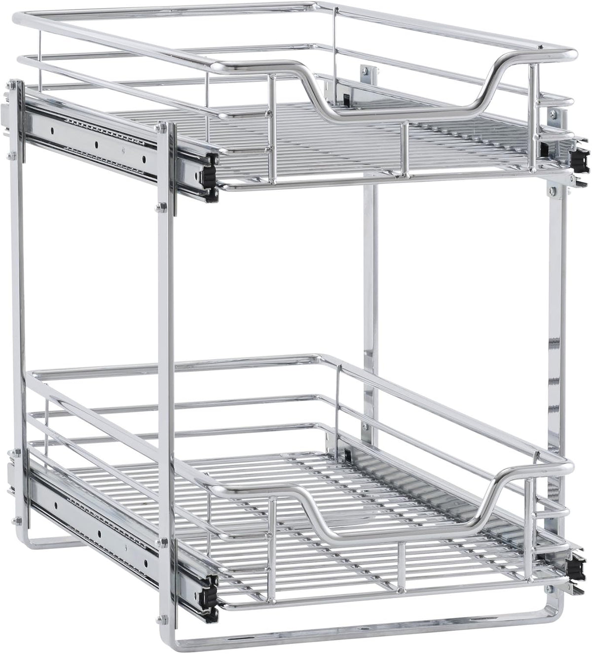 Chrome 2-Tier Sliding Cabinet Organizer V796