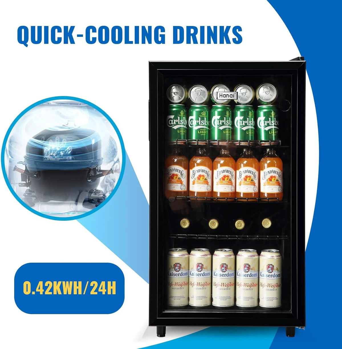 Glass Door Beverage Refrigerator 125 Can O8664