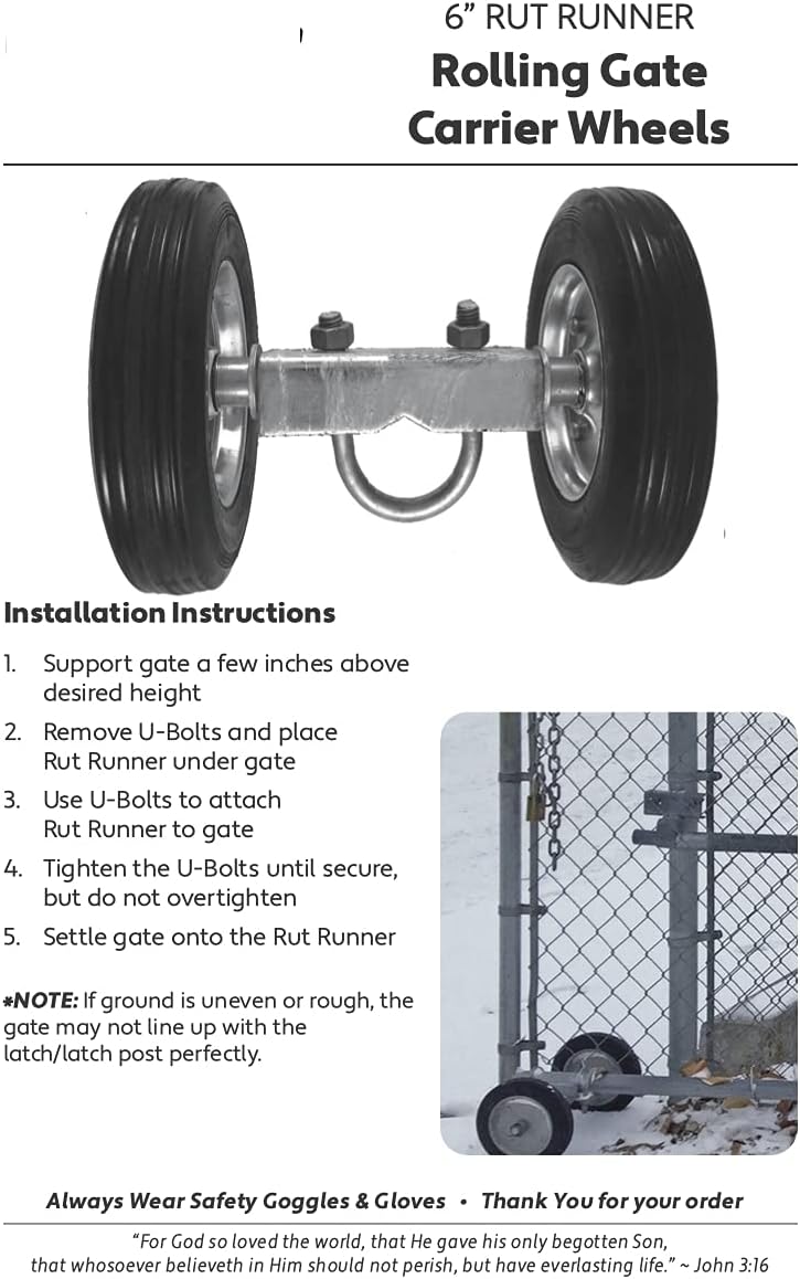 Rolling Gate Carrier with 2 Rubber Wheels Q440216