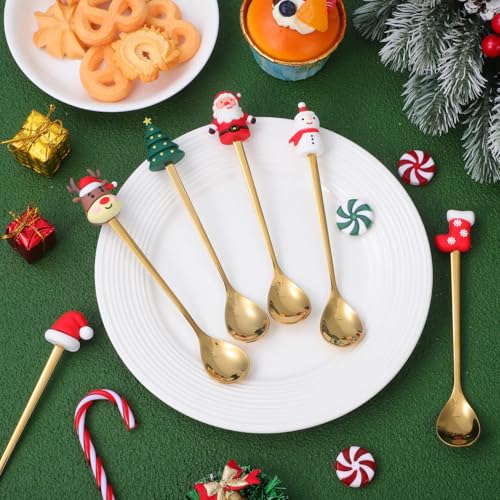 6 Pcs Golden Stainless Steel Coffee Spoons Set M268990