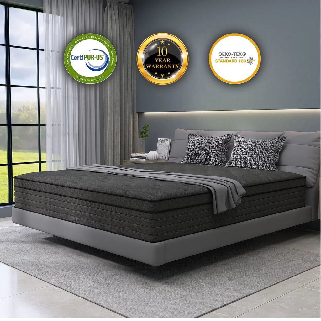 Queen Gel Memory Foam Spring Hybrid Mattress Z194