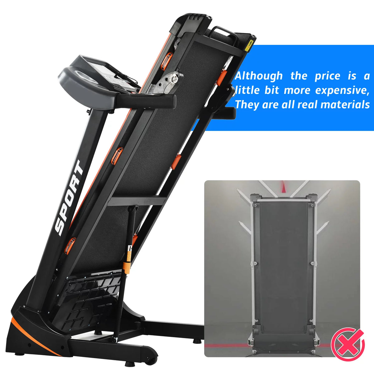 3.5 HP Folding Treadmill 330 LB Capacity J134091