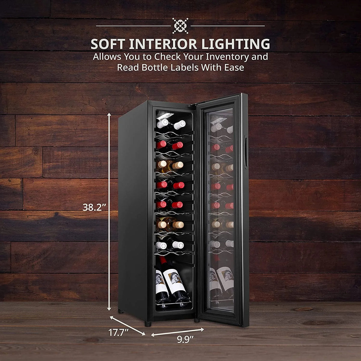 16-Bottle Black Wine Cooler V590076