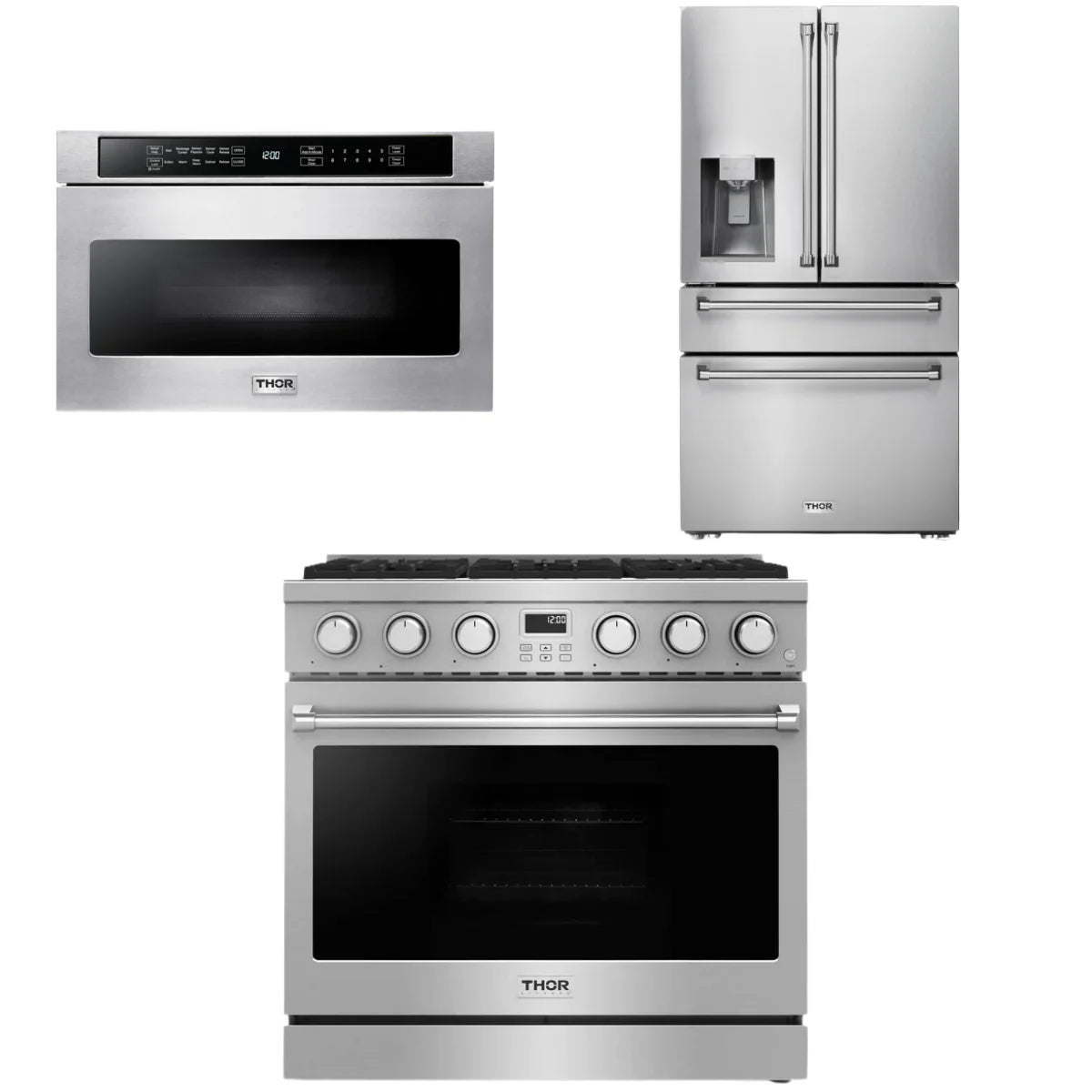 36 Gas Range, Refrigerator and Microwave M77430