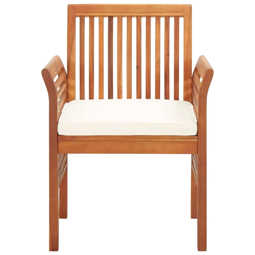 Solid Wood Acacia Patio Dining Chairs with Cushions 4 pcs J4530
