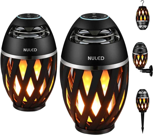 2 Pack Outdoor Bluetooth Speakers with LED Flame Z3743