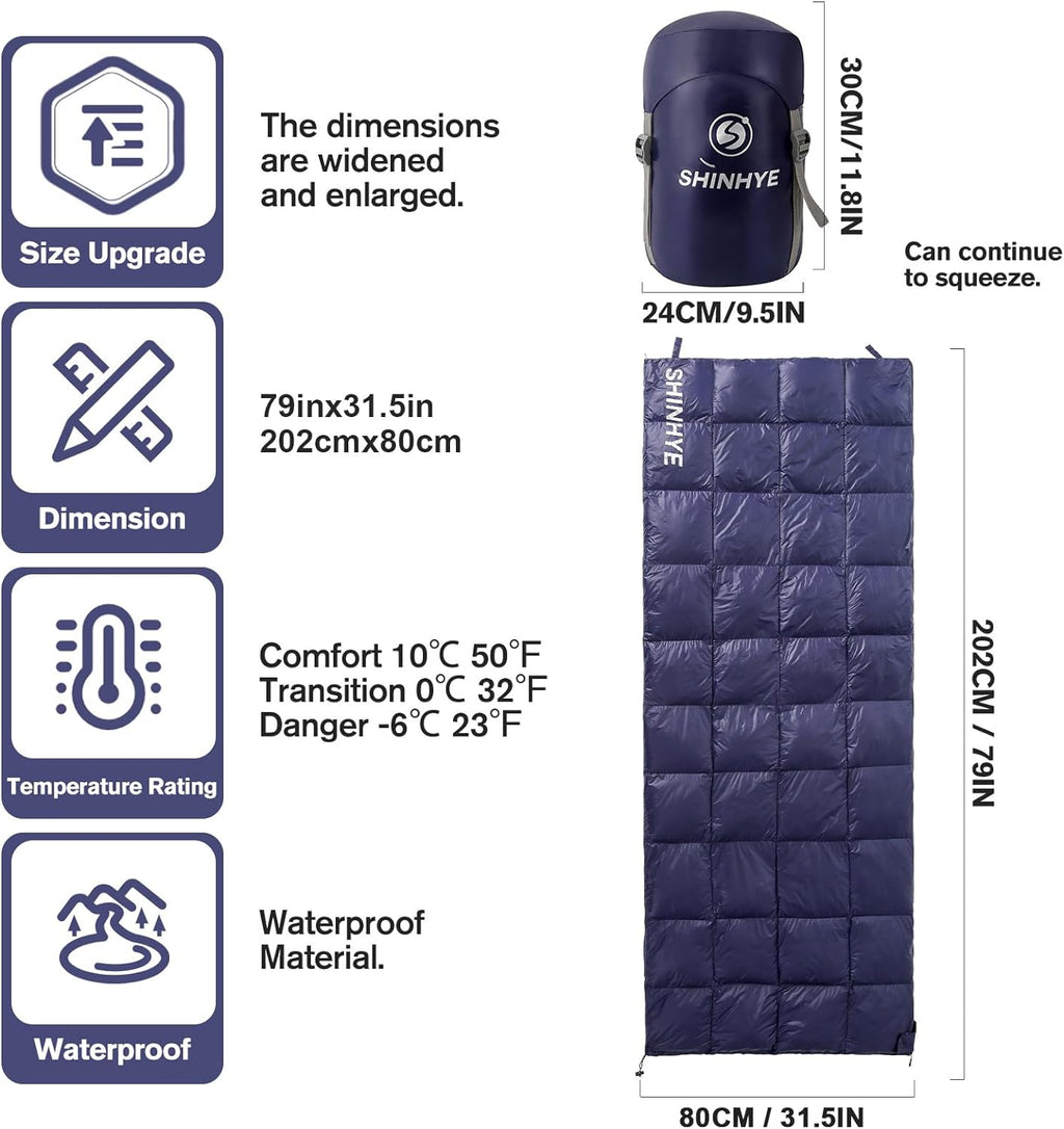 600 Fill Down Ultralight Envelope Sleeping Bag X36902