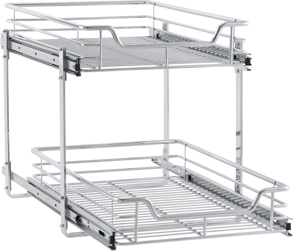 Chrome 2-Tier Sliding Cabinet Organizer V796