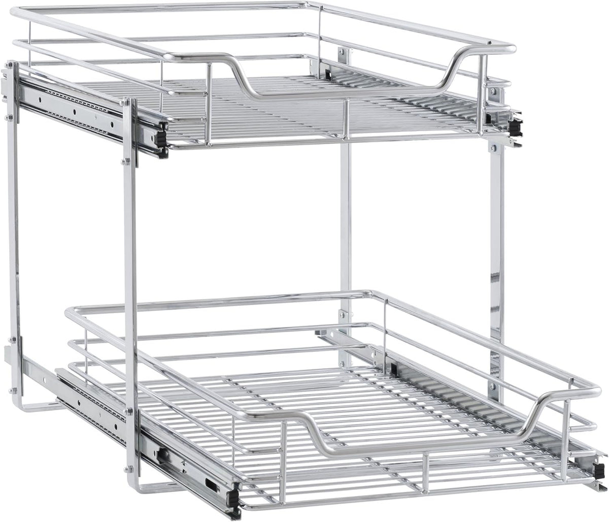 Chrome 2-Tier Sliding Cabinet Organizer V796