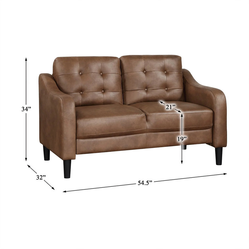 Brown Microfiber Loveseat G8408